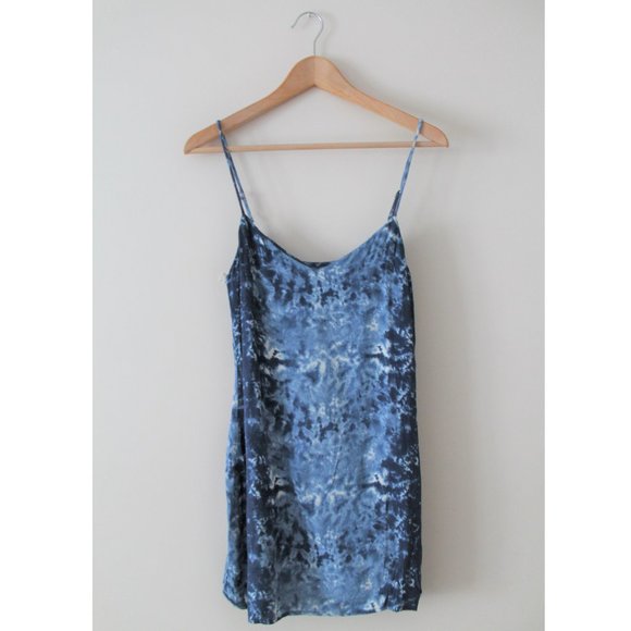 Reformation Seville Tie-Dyed Georgette Mini Dress / Size XS / Blue White - Picture 4 of 9